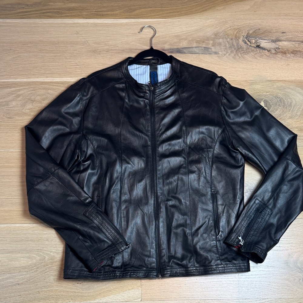 Overpell Men's Classic Black 100% Leather Jacket